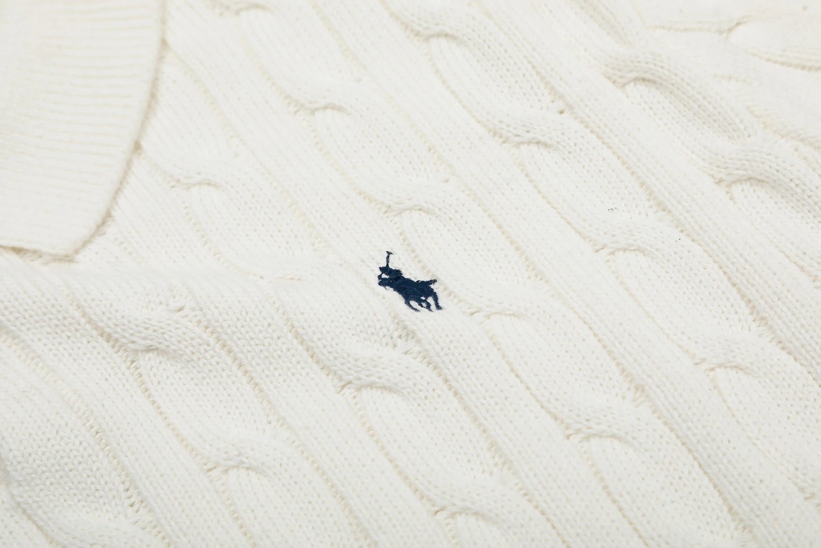 Polo Ralph Lauren Cable Knit Polo Teal Sweater - 7