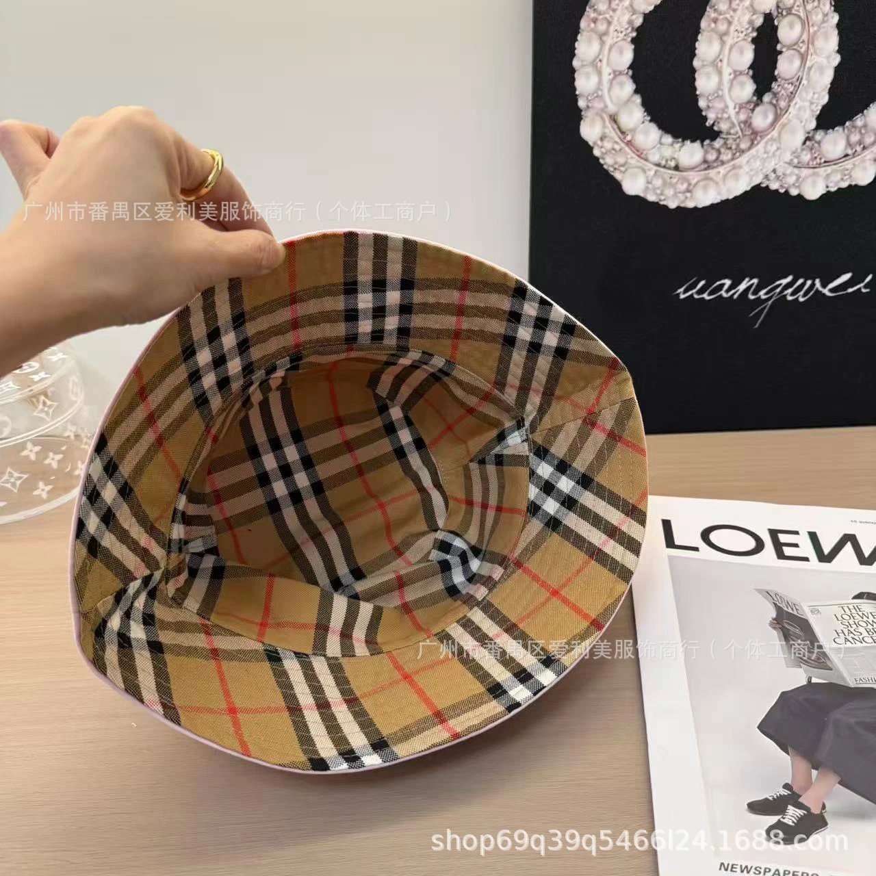 Design Bucket Hat Pink Cotton Canvas Hat - 20