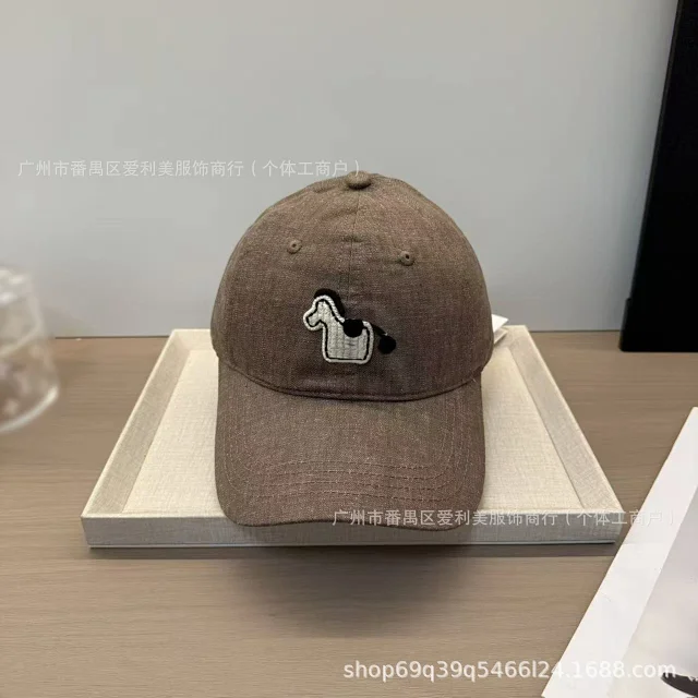 Hermès Hats Embroidered Horse Patch Baseball Cap product detail image 6