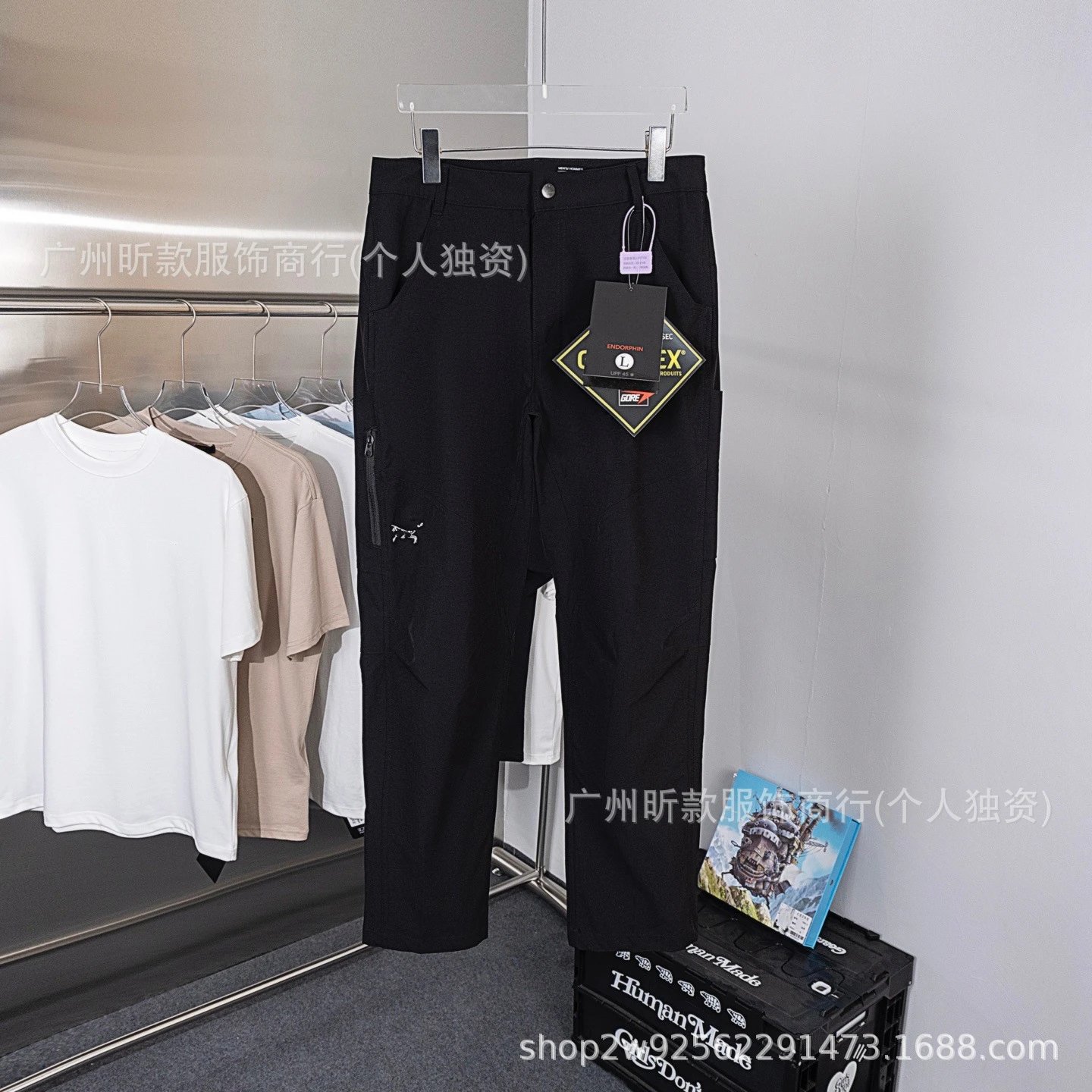 Design Technical Pants Black Full-Open Style Pants - 19