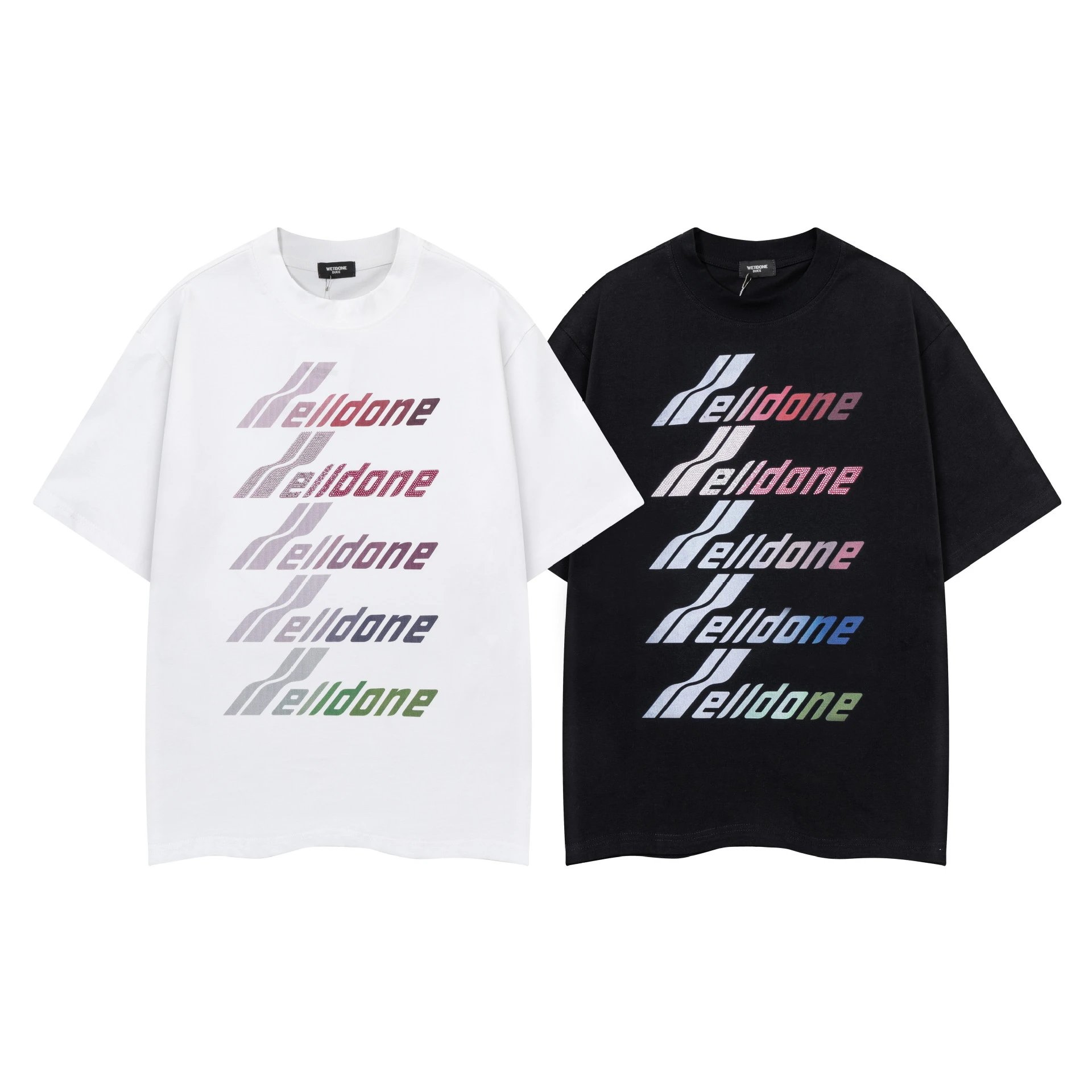 Design Wetdone Distorted Logo Black Oversized T-Shirt T-Shirts - 21