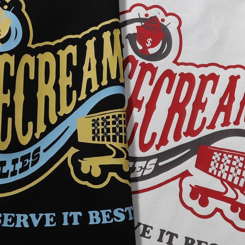Design Icecream Supplies Graphic Print Black T-Shirt T-Shirts - 9