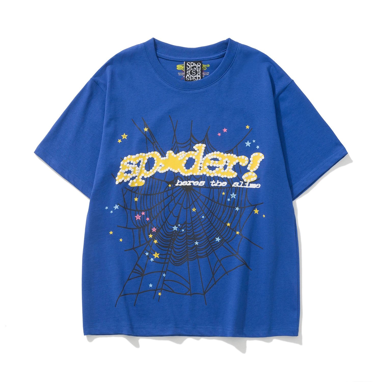 SP5DER Spider! Bares the Slime Blue Graphic T-Shirt - 1