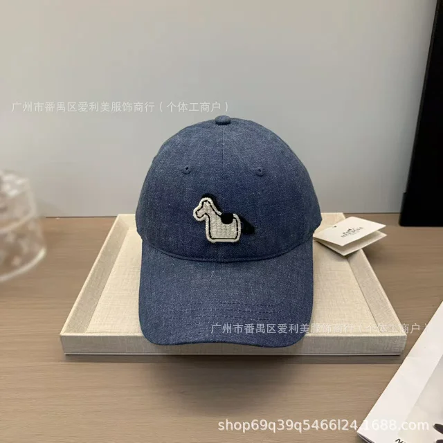 Hermès Hats Embroidered Horse Patch Baseball Cap product detail image 10