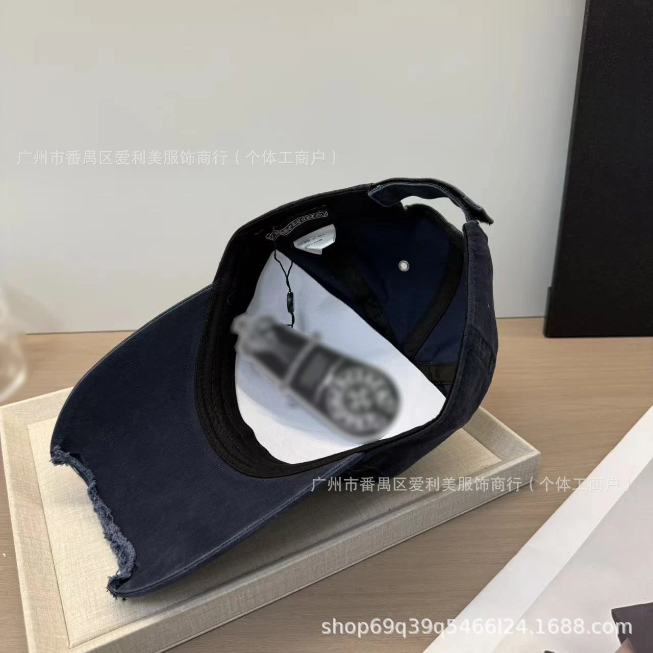 Chrome Hearts Cross Logo Distressed Black Baseball Cap - 13