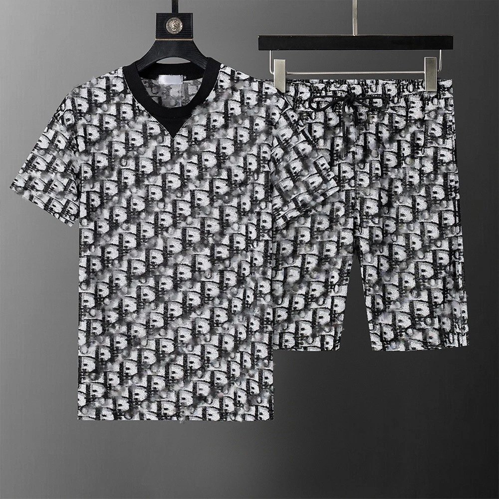 Dior Oblique Print Short-Sleeve Pajama Set White / Black Sleepwear - 3