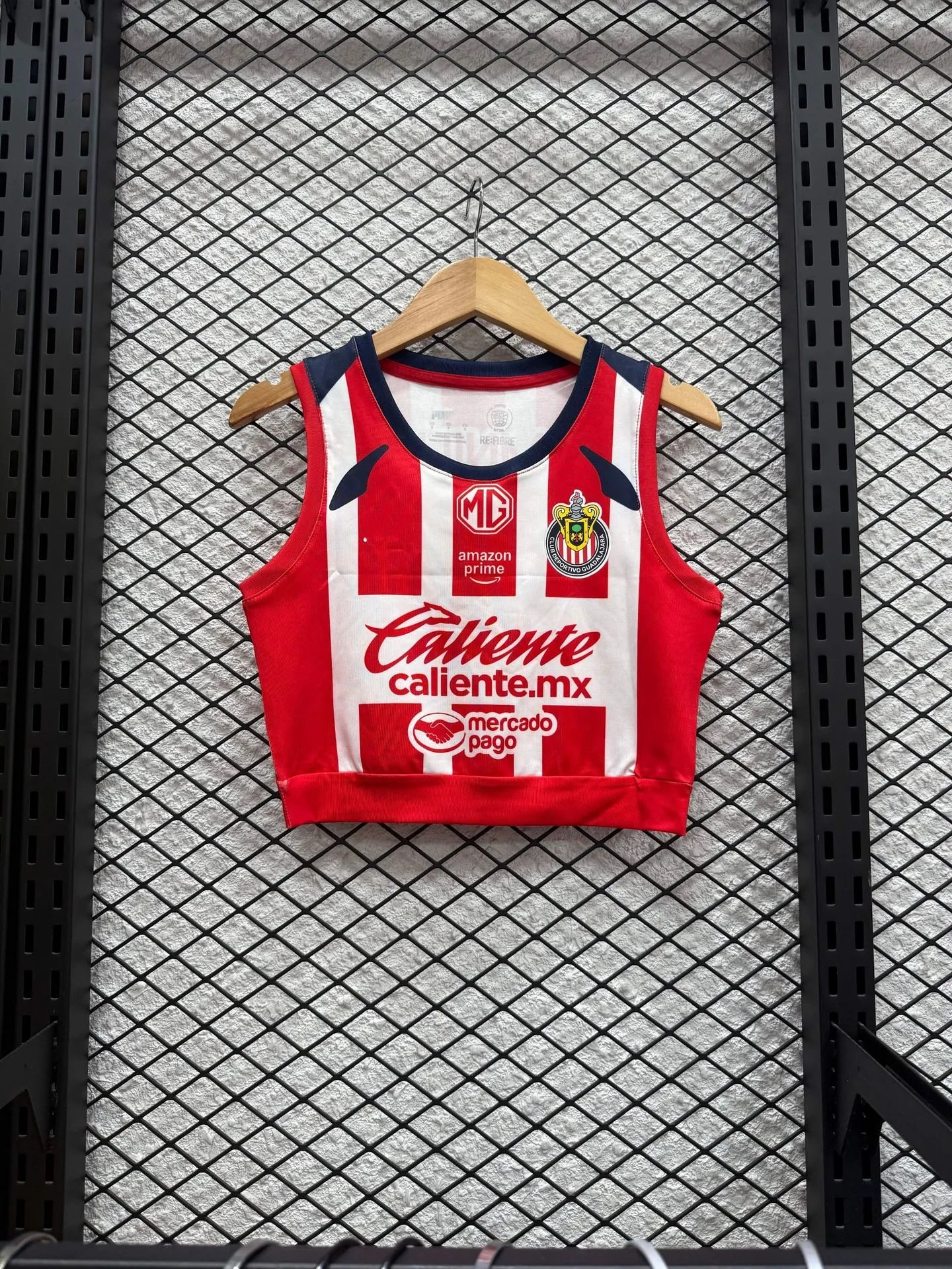 Kappa Cropped Tank Top with Black Diagonal Stripe and Red Cross Logo White Vest Top - 17