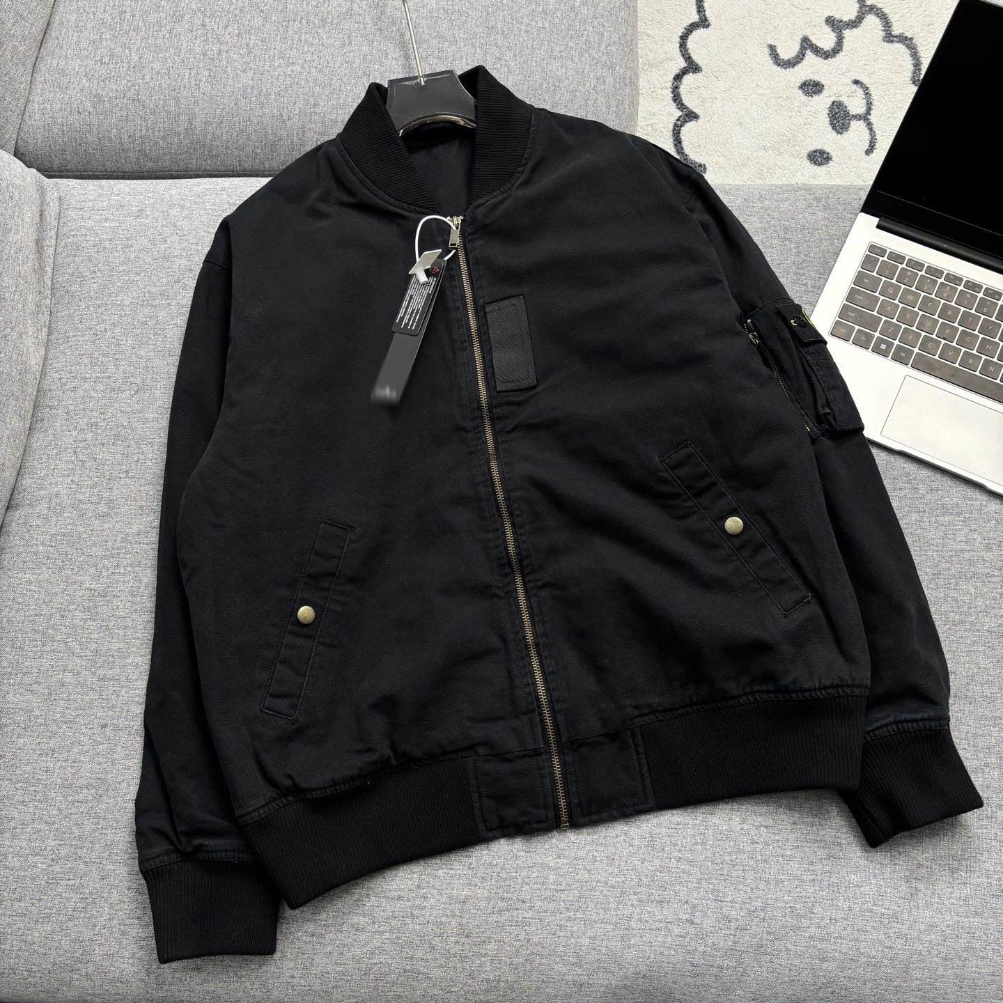 Stone Island Bomber Jacket Dark Gray Outerwear - 8