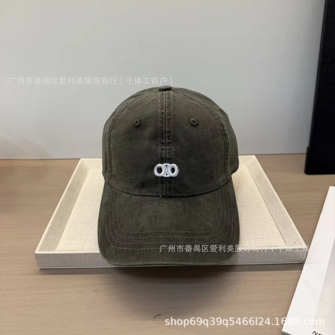 Design Minimalist Double-O Embroidered Black Baseball Cap - 15