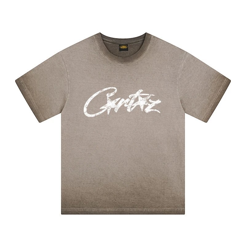 Corteiz Washed Gray Script Shorts - 23