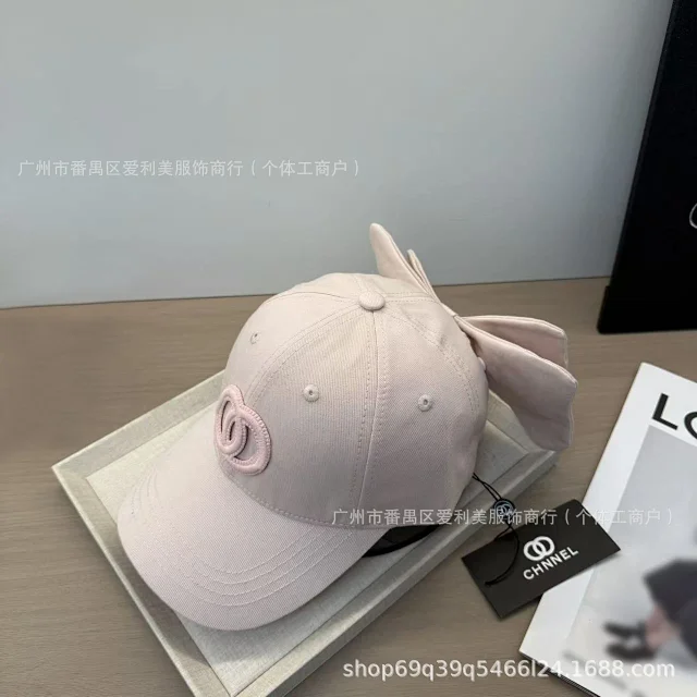 Unbranded Hats Baseball Cap with Interlocking Ring Embroidery and Back Bow product detail image 3