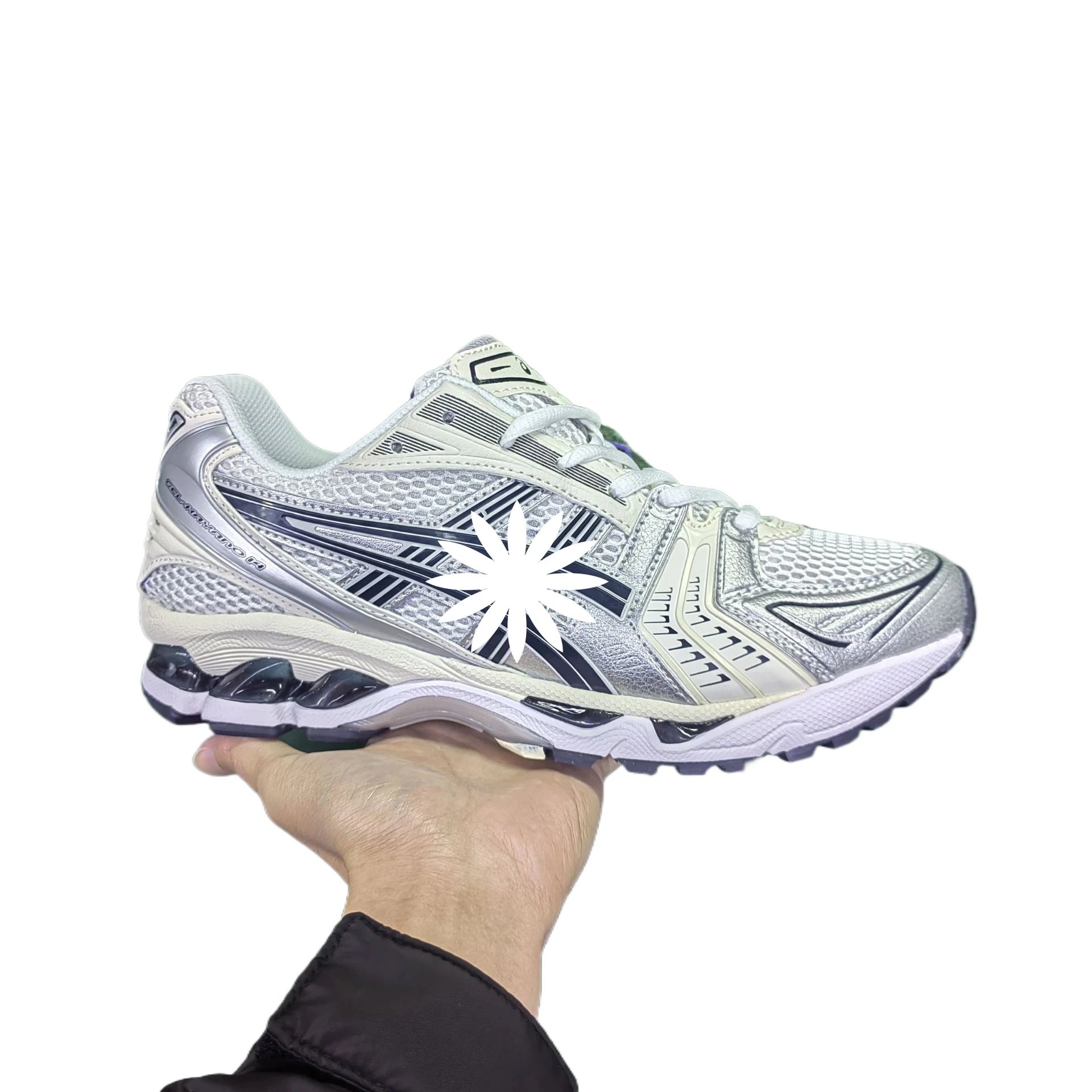 Asics Gel-Kayano 14 Silver White Running Shoes - 1
