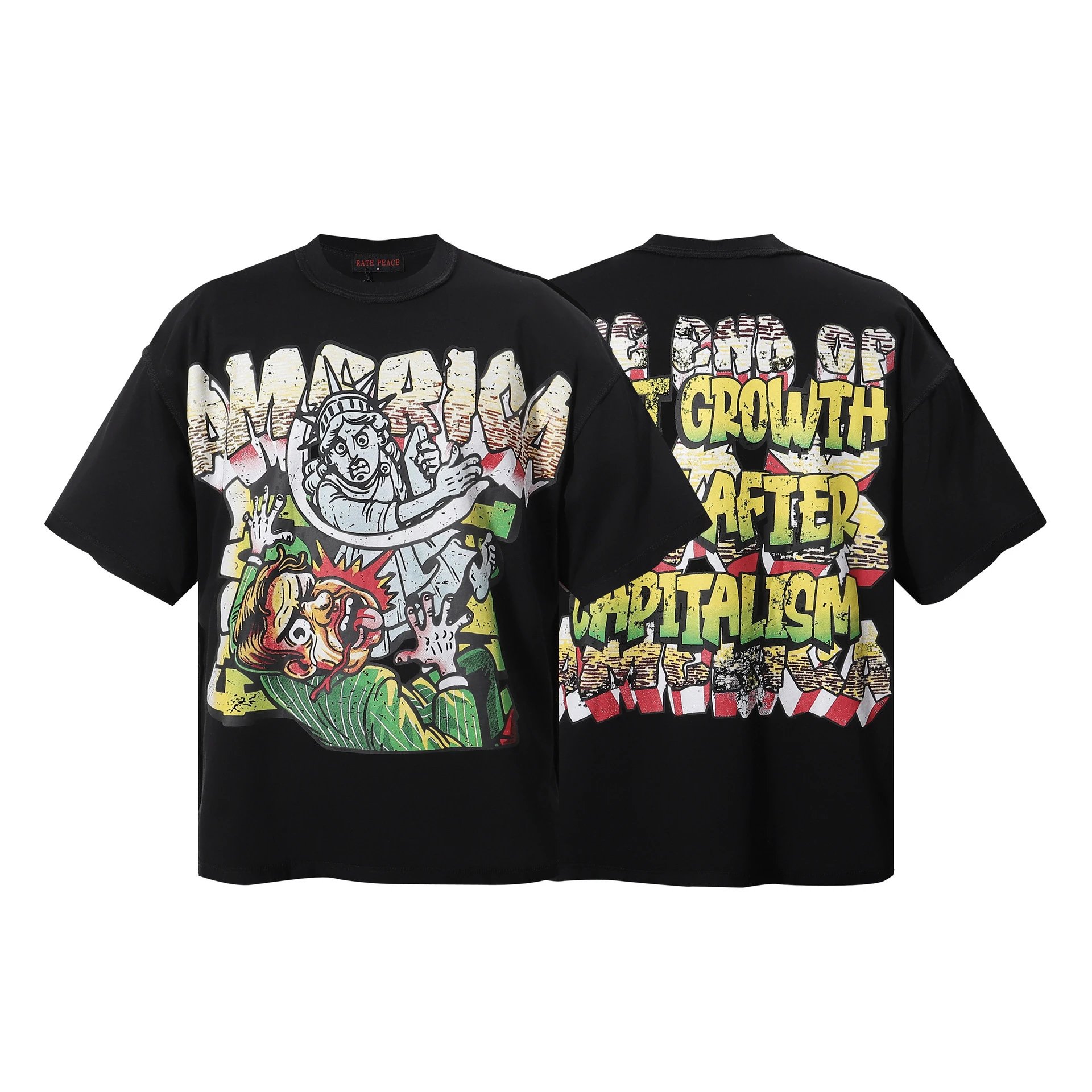 Design Rat & Dead America Graphic Print Black T-Shirt T-Shirts - 7