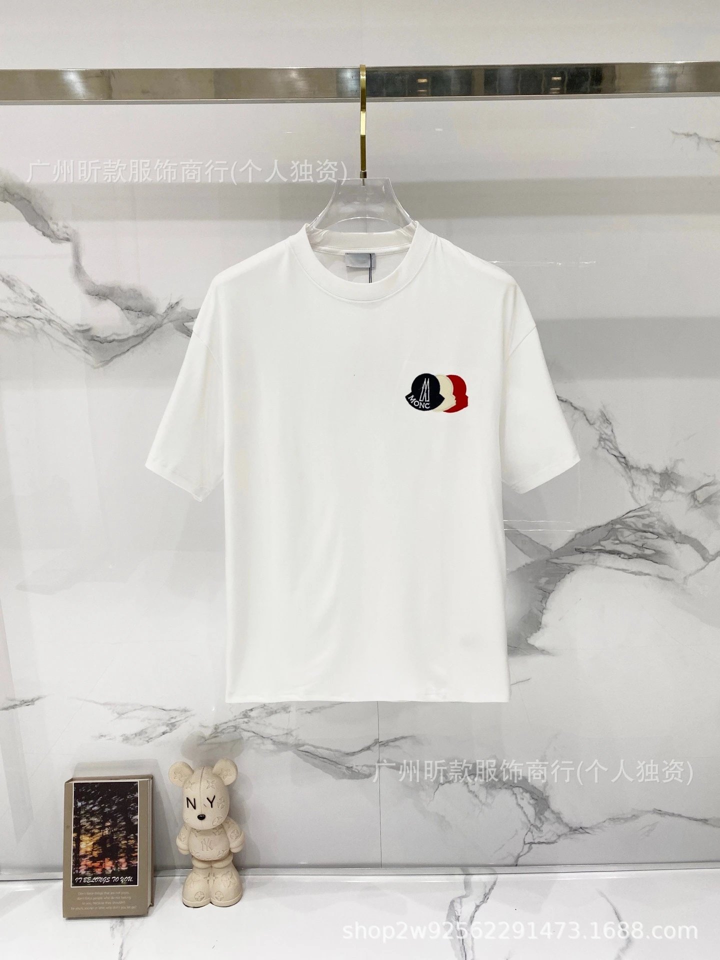 Moncler Logo Print White T-Shirt - 23
