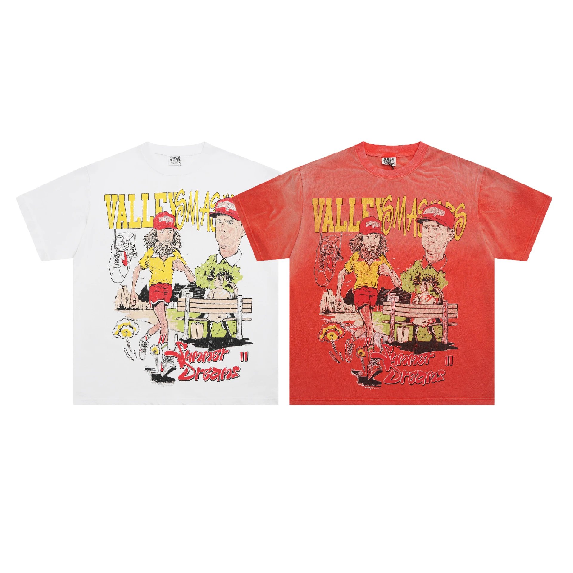 Design Peace Magazine Print T-Shirt White with Red Trim - 2