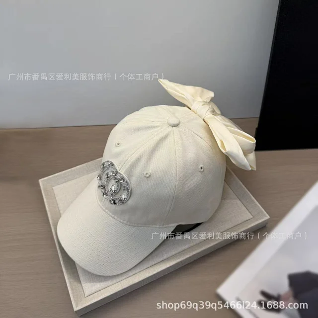 Chanel Hats Rhinestone Double-C Bow Baseball Cap product detail image 3