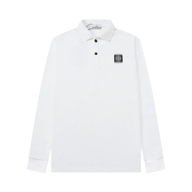 Design Long Sleeve Polo Navy Blue Tops Polo - 10