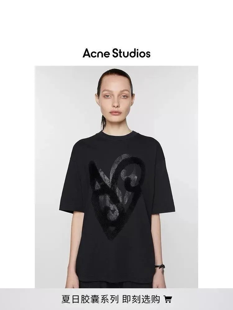 Acne Studios Heart Print T-Shirt White - 12