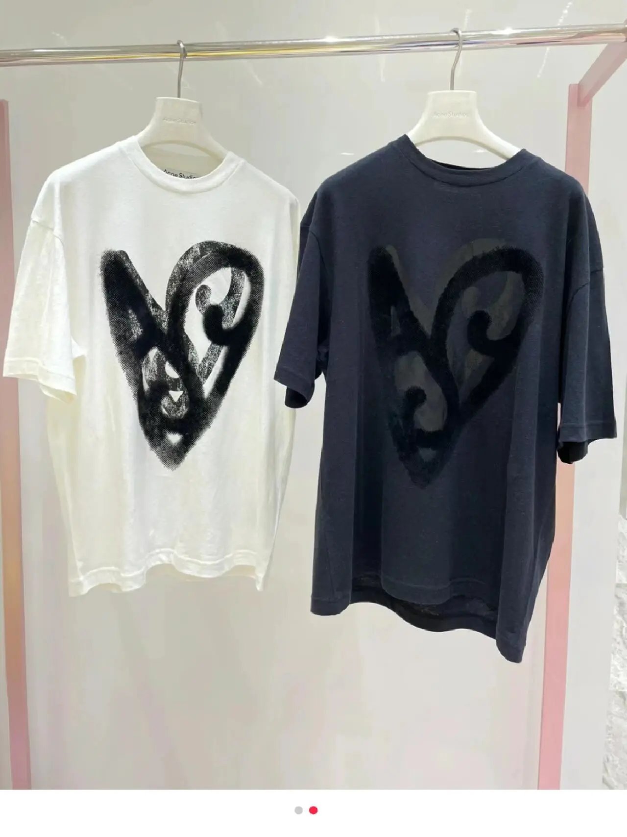 Acne Studios Heart Print T-Shirt White - 20