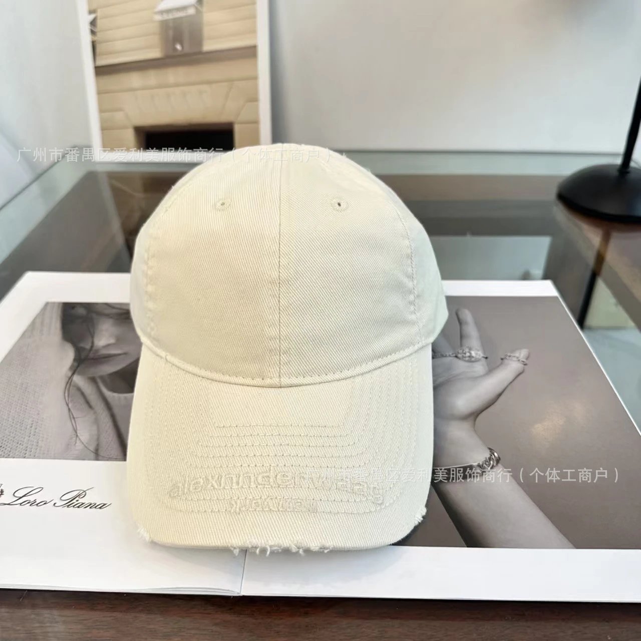 Alexander Wang Hats Embroidered Logo Distressed-Brim Baseball Cap image 2