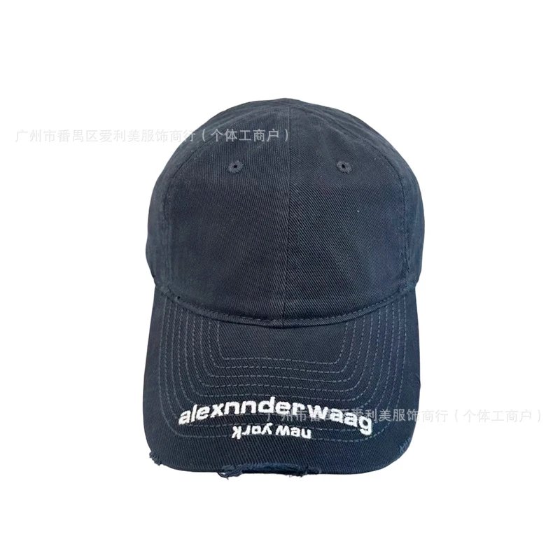 Alexander Wang Hats Embroidered Logo Distressed-Brim Baseball Cap image 5