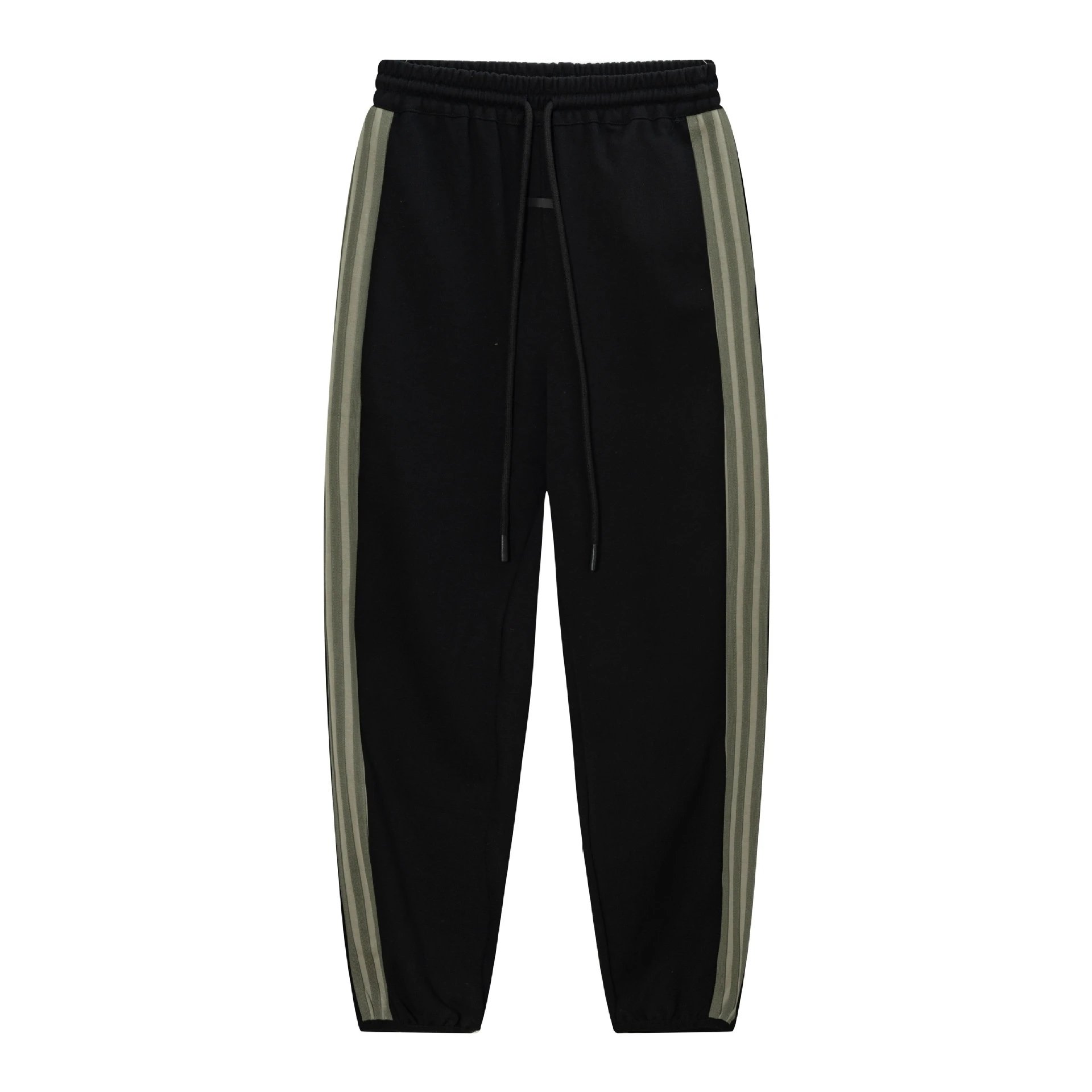 Adidas Originals Track Pants Black with Olive Stripes Sweatpants - 8