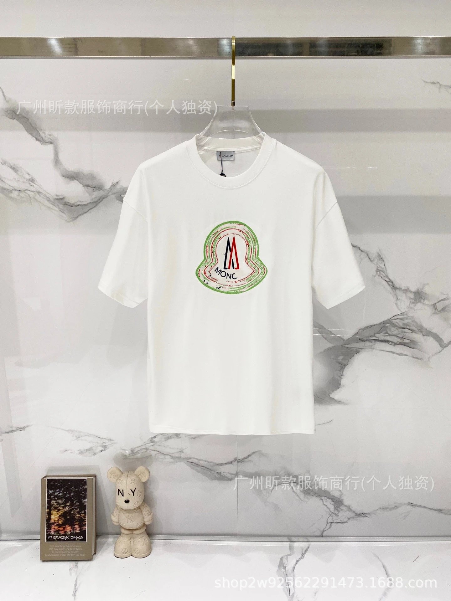 Moncler Logo Print White T-Shirt - 36