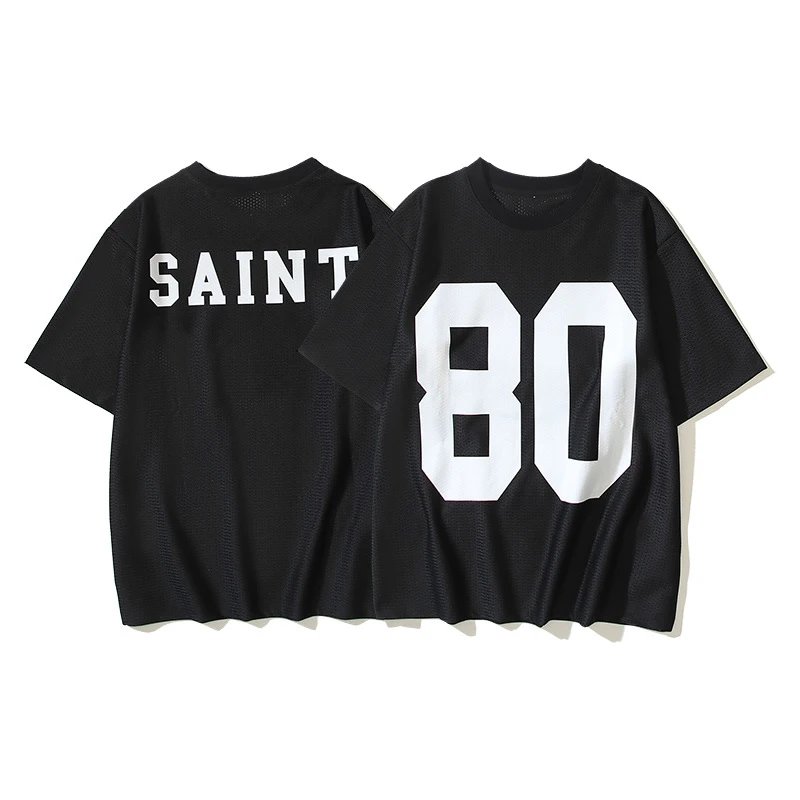 Design Slogan Mesh Jersey Black / White - 35