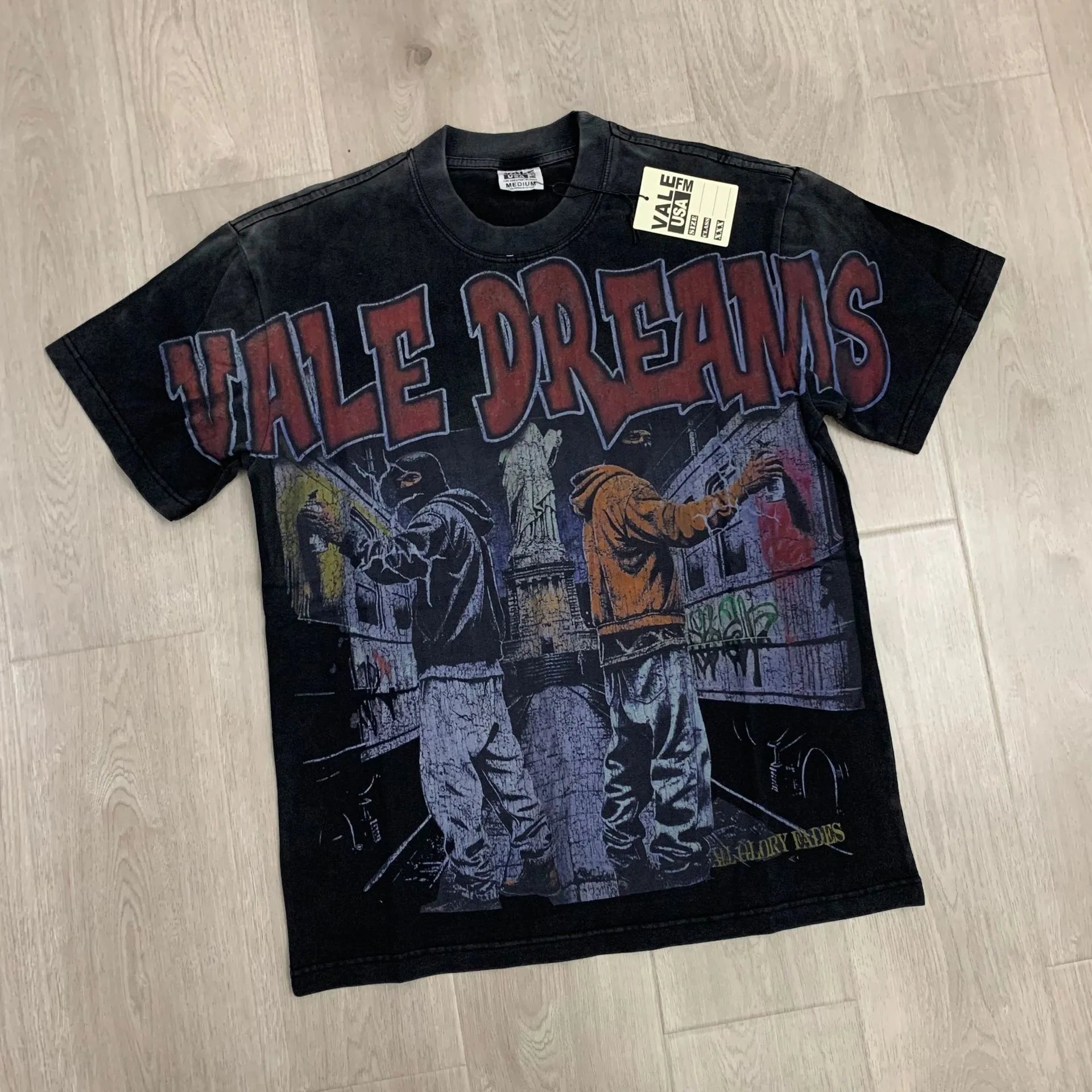 Design Peace Magazine Print T-Shirt White with Red Trim - 28