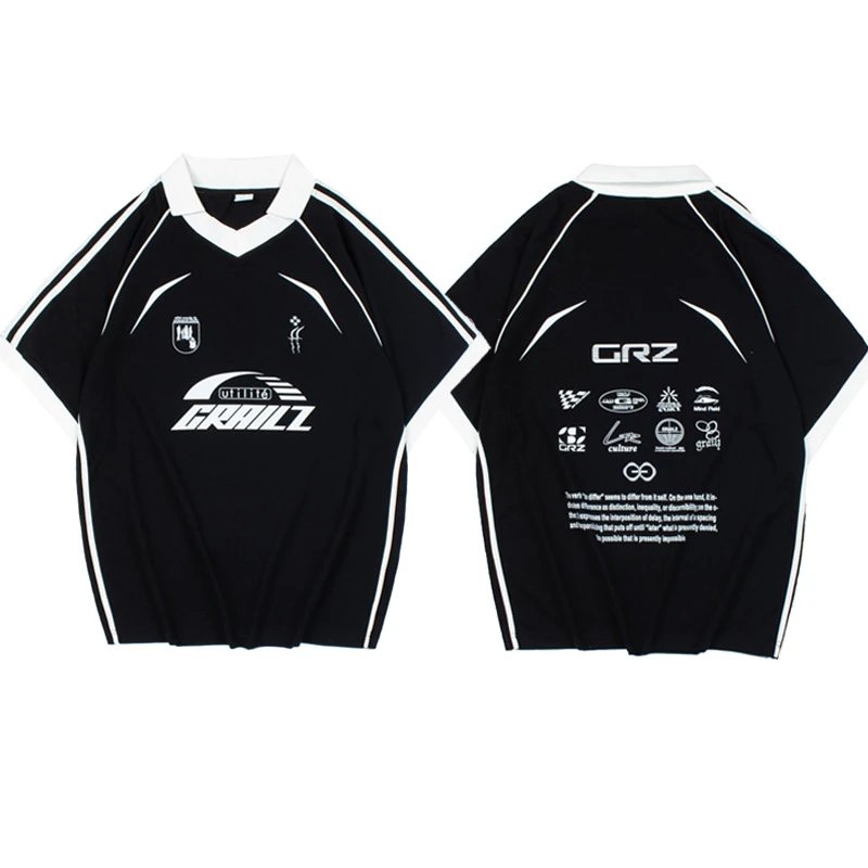 Design Slogan Mesh Jersey Black / White - 47