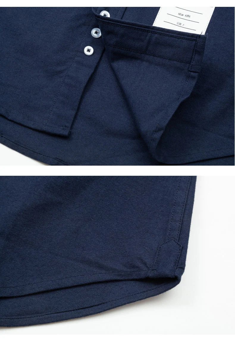 Thom Browne Four-Bar Stripe Oxford Shirt Navy - 11
