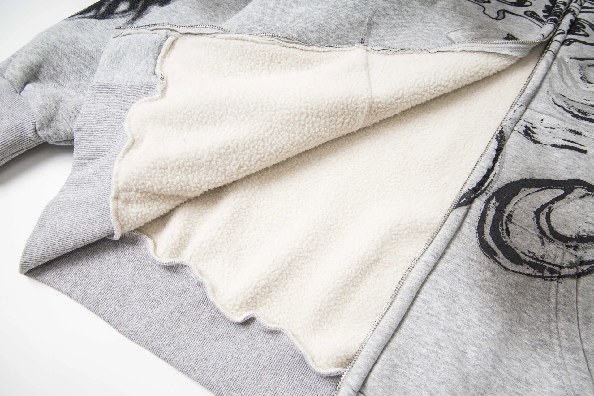 Hellstar Graphic Zip-Up Hoodie Gray - 7