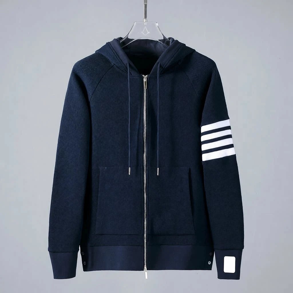 Thom Browne 4-Bar Stripe Hoodie Gray - 3