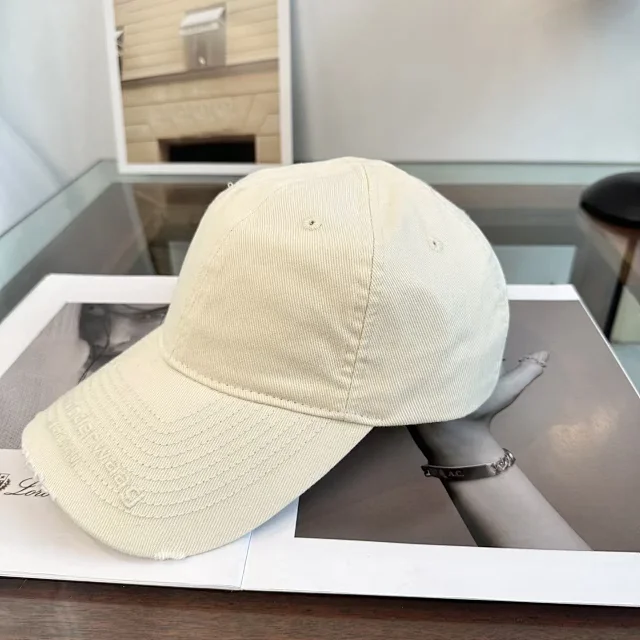 Alexander Wang Hats Embroidered Logo Distressed-Brim Baseball Cap product detail image 3