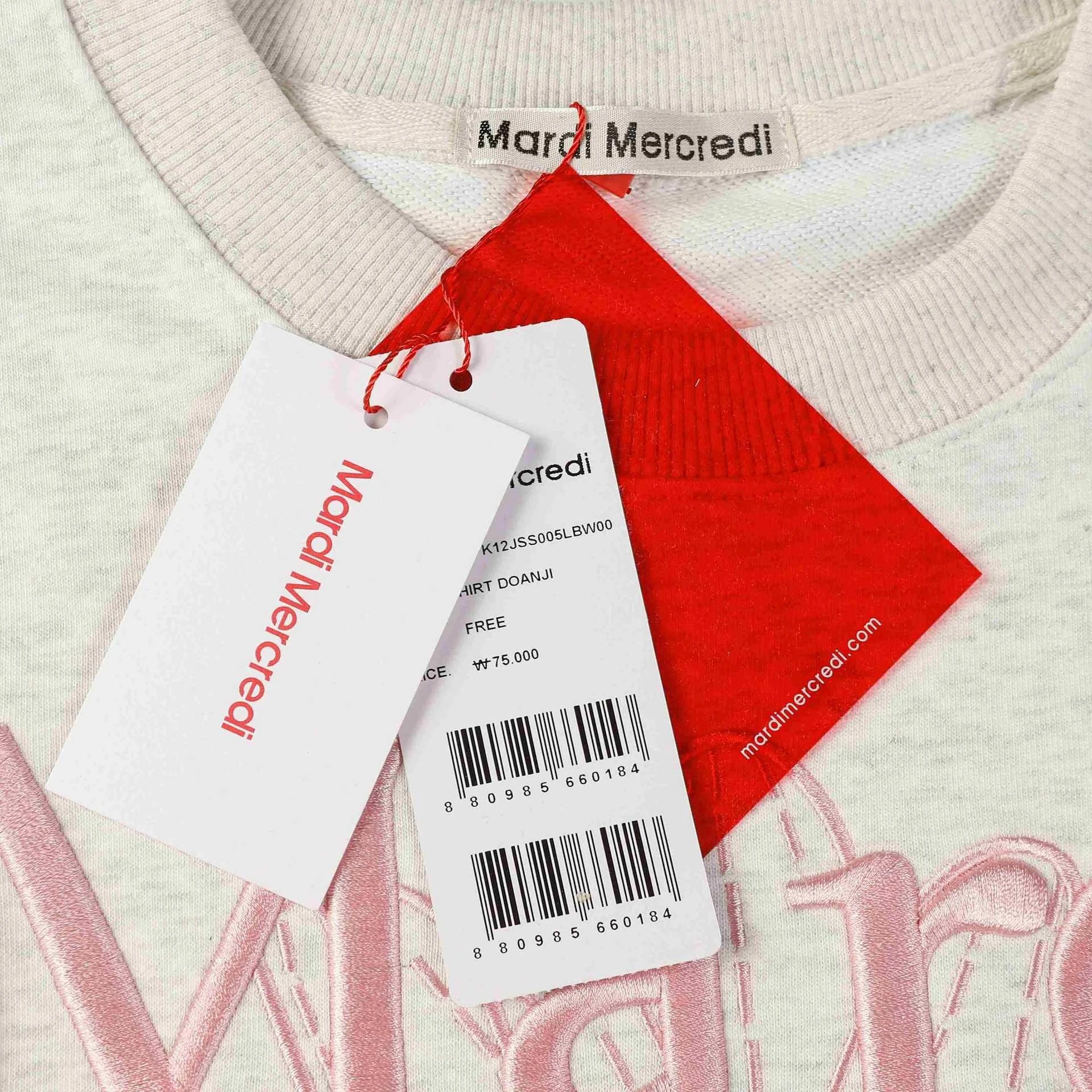 Mardi Mercredi Daisy Embroidered Sweatshirt Gray Hoodie - 5