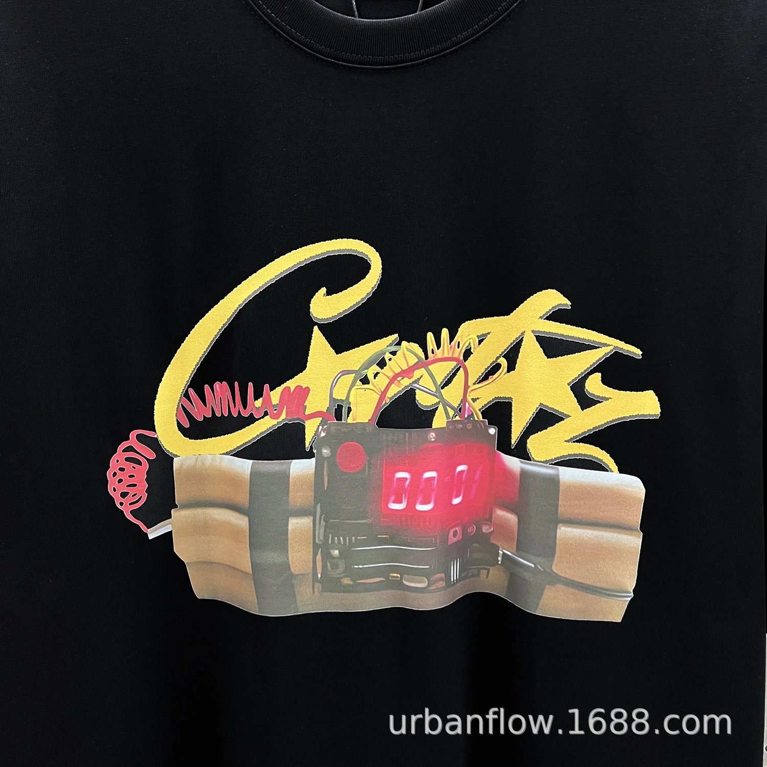 Design UFO Graphic Print Black T-Shirt - 18