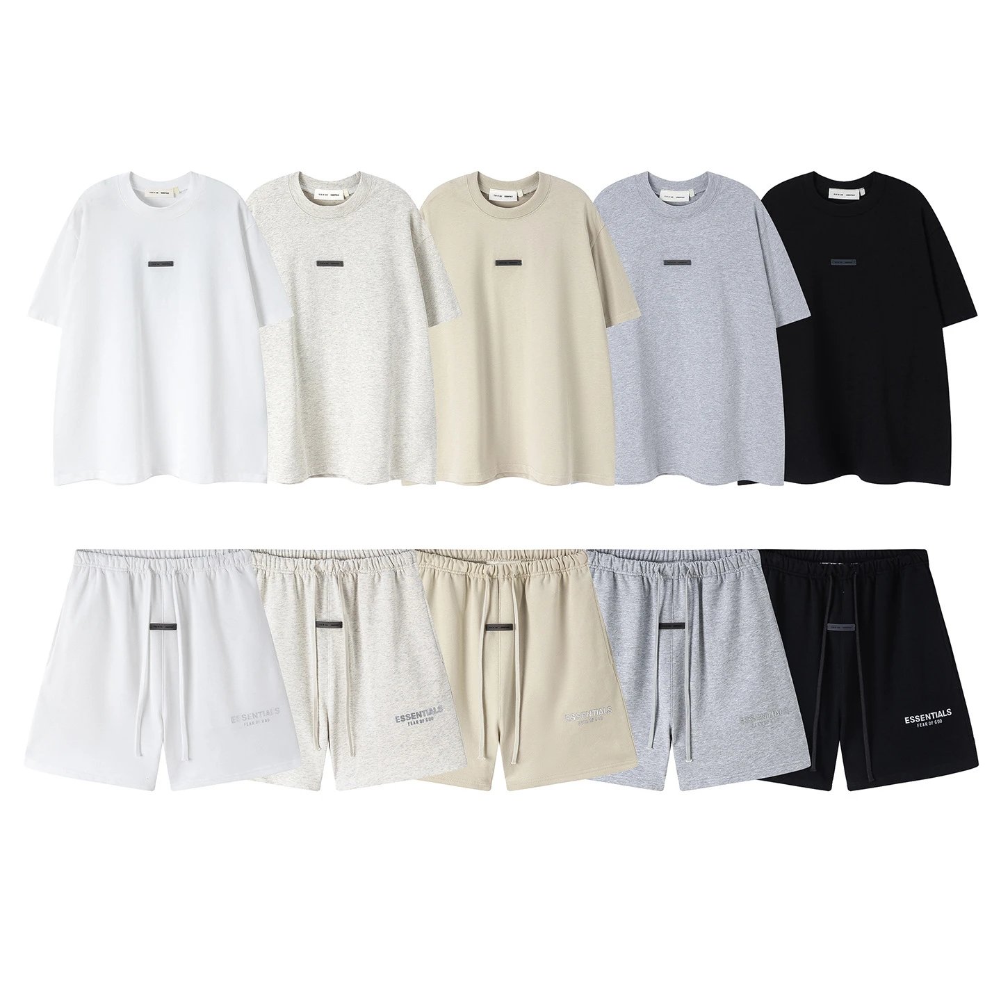 Fear of God Essentials Logo-Print Drawstring Shorts Black - 2
