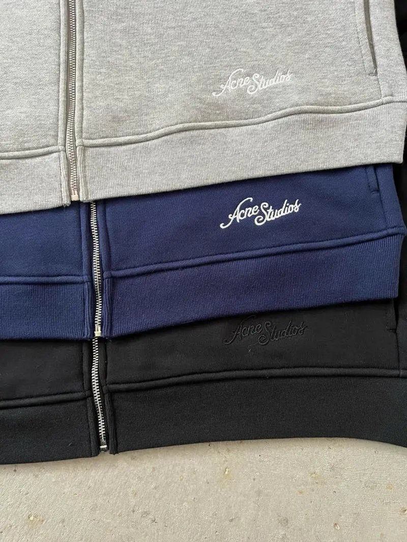 Acne Studios Logo-Embroidered Zip-Up Jacket Navy Outerwear Jacket - 50