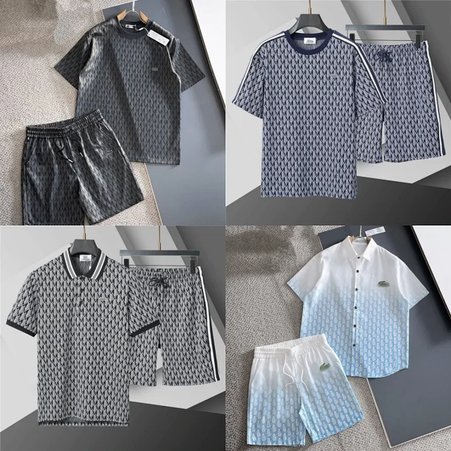 Lacoste Matching Sets Short-Sleeve Top and Drawstring Shorts Set product detail image 1