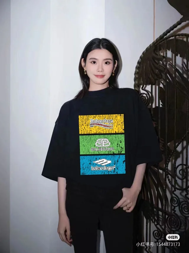 Balenciaga T-Shirts Logo Print Crew Neck product detail image 8