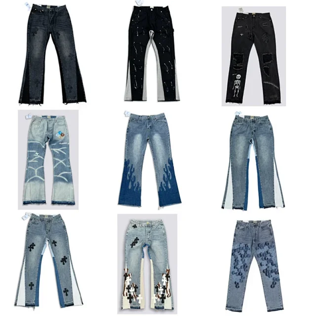 Gallery Dept. Jeans Distressed patchwork and paint-splatter designs product detail image 1