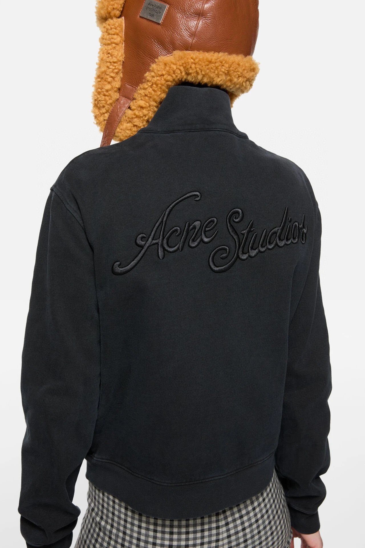 Acne Studios Logo-Embroidered Zip-Up Jacket Navy Outerwear Jacket - 14