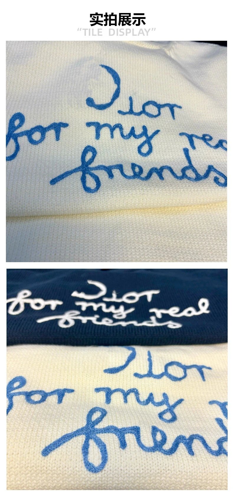 Dior For My Real Friends Navy Knit Sweater - 4