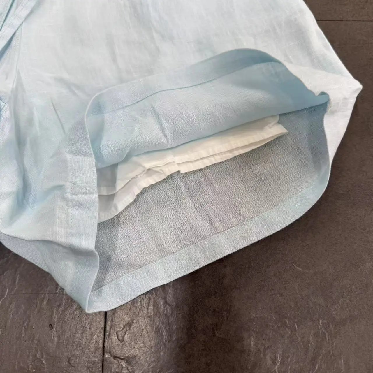 Design Linen Drawstring Waist Pants White - 18