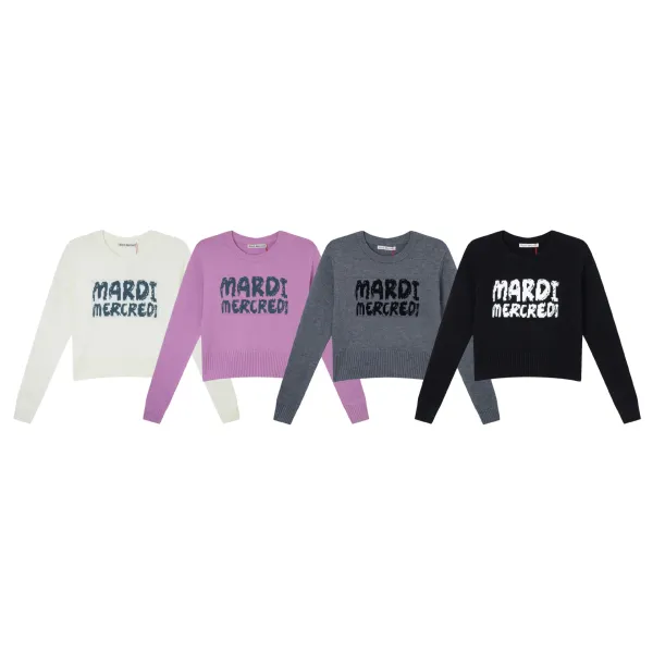 Mardi Mercredi Logo Knit Sweater Lilac - 3