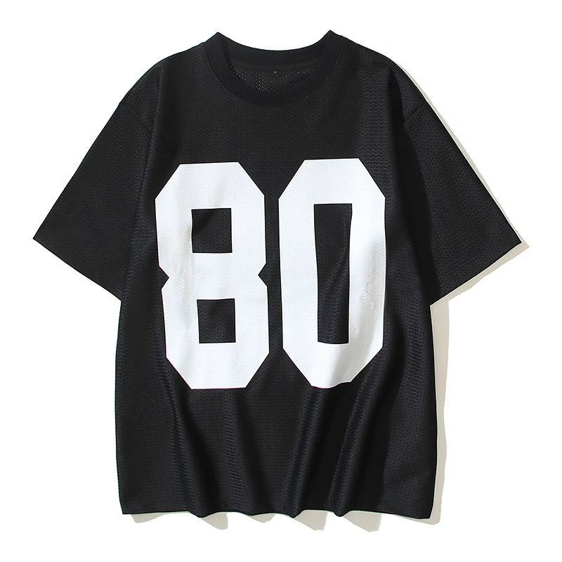 Design Slogan Mesh Jersey Black / White - 36