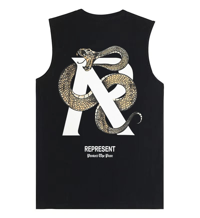 Represent Standing On The Shoulders Of Giants Sleeveless Top Olive Green Vest-Top - 4