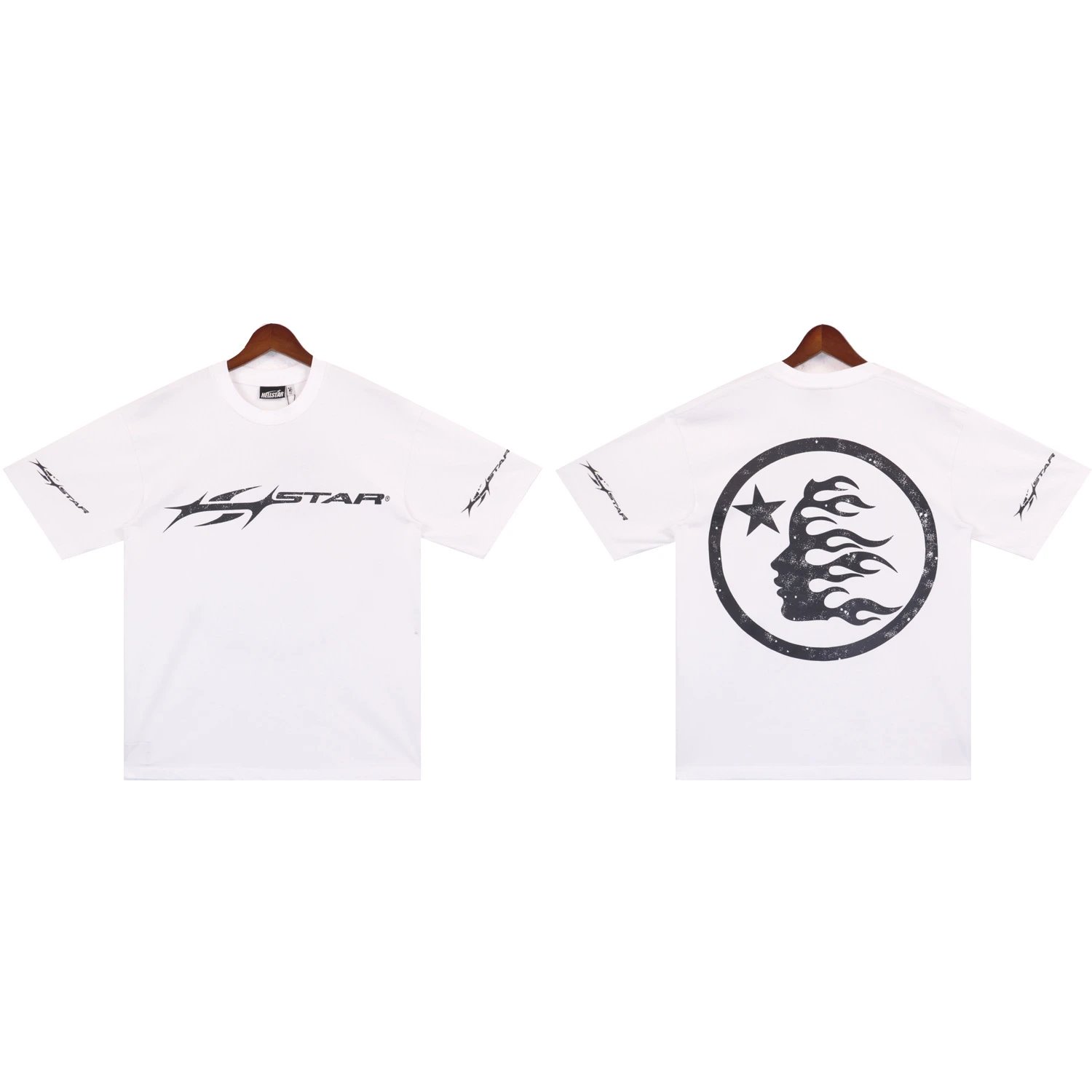 Hellstar Star Flame Graphic T-Shirt White - 9