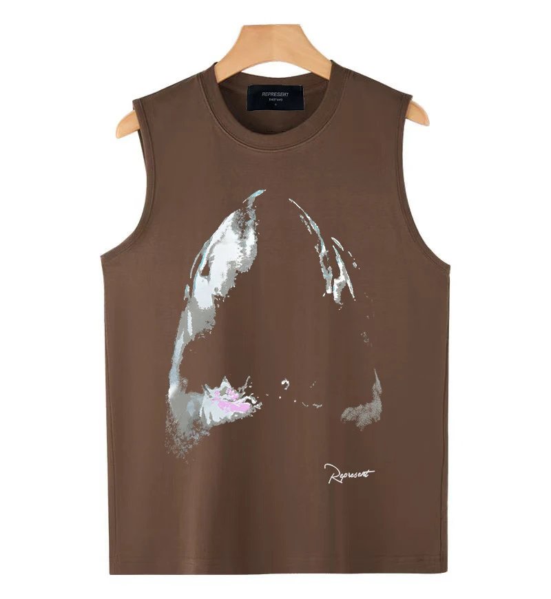 Represent Standing On The Shoulders Of Giants Sleeveless Top Olive Green Vest-Top - 15