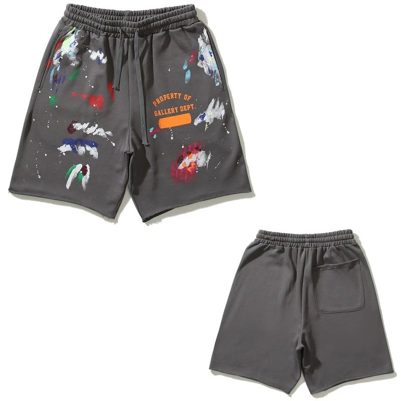 Gallery Dept Paint Splatter Shorts Olive Green Shorts - 12